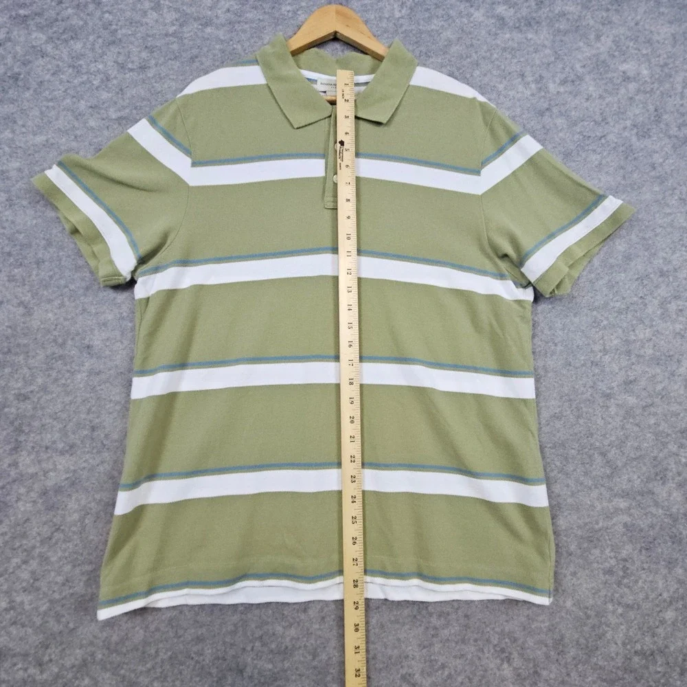 Banana Republic Men's Polo Shirt Size XL 100% Cotton Multicolor Stripes‎ SPOT